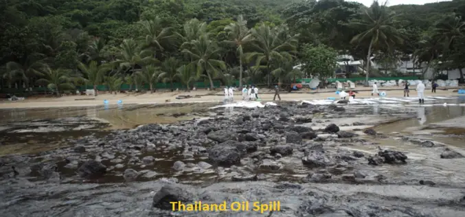 Satellite image shows Thailand’s oil spill