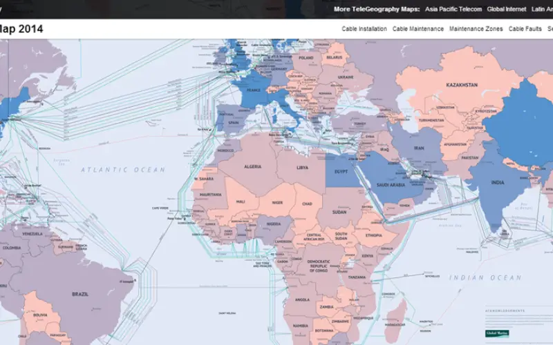 Submarine Cable Map of The World