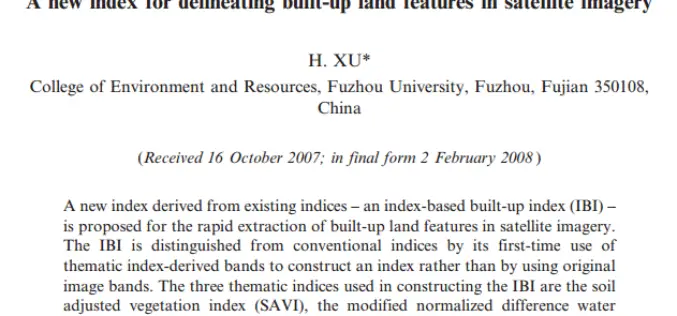 A New Index for Delineating Built-up Land Features in Satellite Imagery