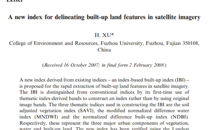 A New Index for Delineating Built-up Land Features in Satellite Imagery
