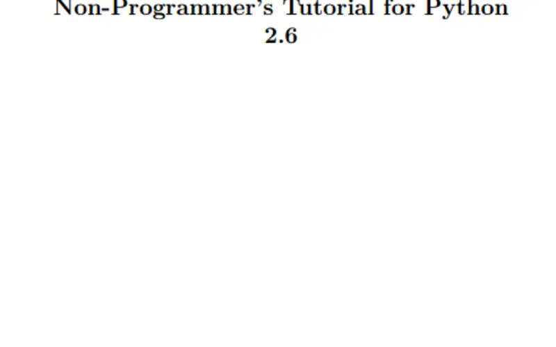 Non-Programmer’s Tutorial for Python 2.6