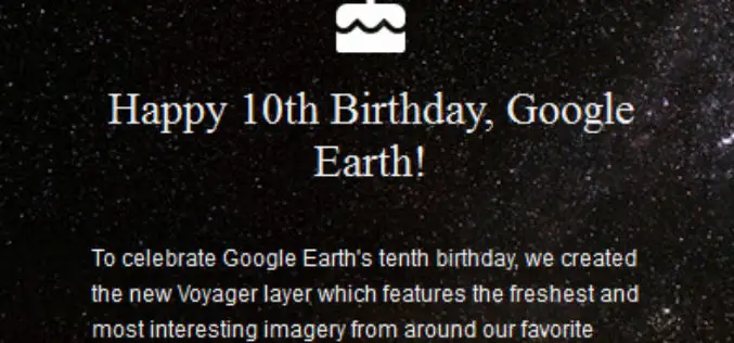 Celebrate Google Earth 10 Birthday with Two New Features