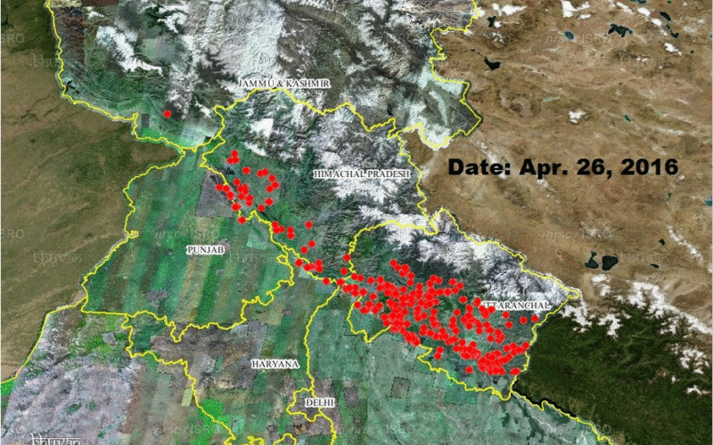 Satellite Reveals Decline in the Number of Forest Fires in Uttarakhand