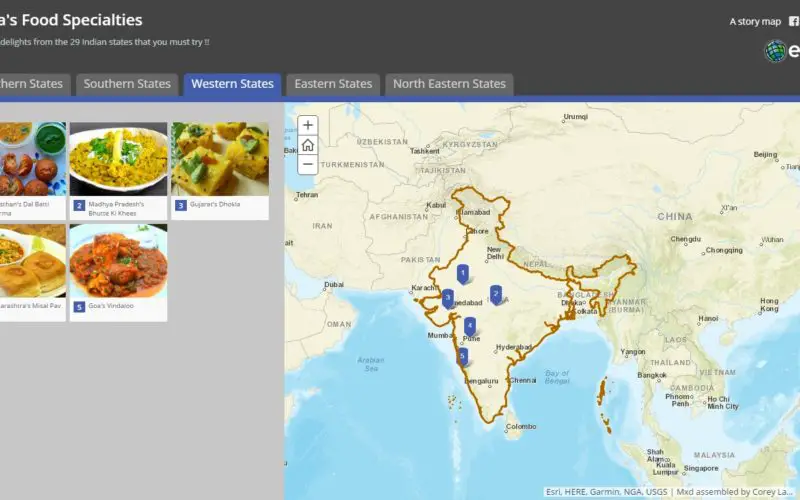 Story Map – Food Specialties of India