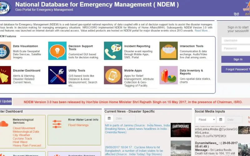 ISRO Released National Database for Emergency Management (NDEM) Version 3.0 Released