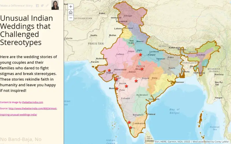 Esri Story Map: Unusual Indian Weddings that Challenged Stereotypes