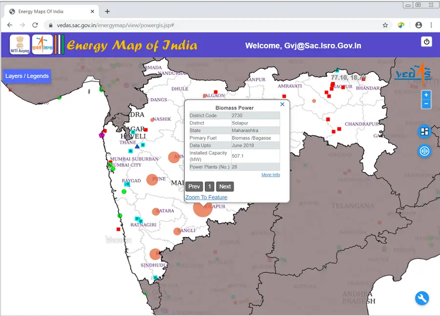 GIS-based energy map Query Feature Attributes
