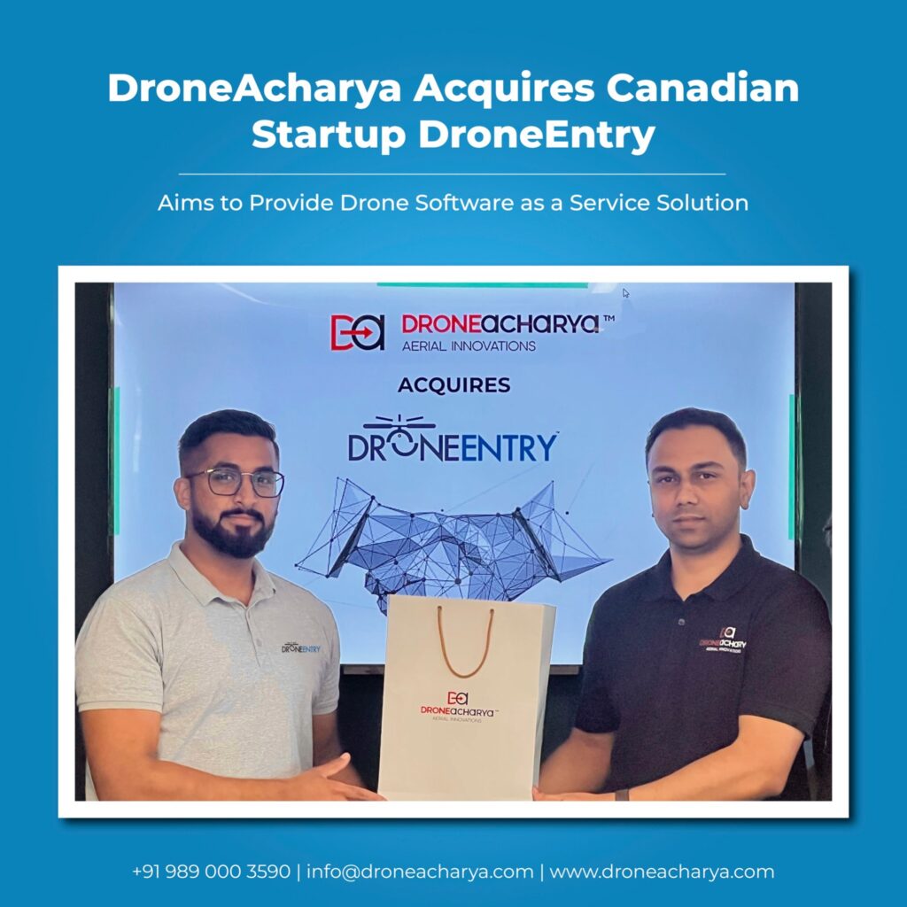 In the frame, Uzayr Siddiqui (Founder, DroneEntry),  Prateek Srivastava (Founder & Managing Director, DroneAcharya)
