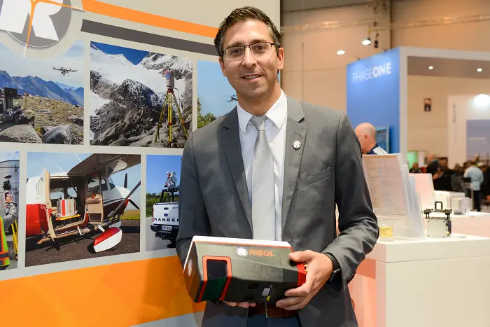 Philipp Amon, Business Division Manager UAV-based Laser Scanning, with the new RIEGL VUX-16023