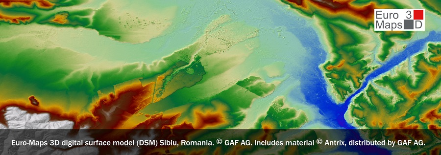 Digital Surface Models-Euro-Maps 3D Sibiu