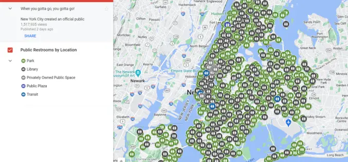 Google Maps Now Shows Public Toilets in New York City