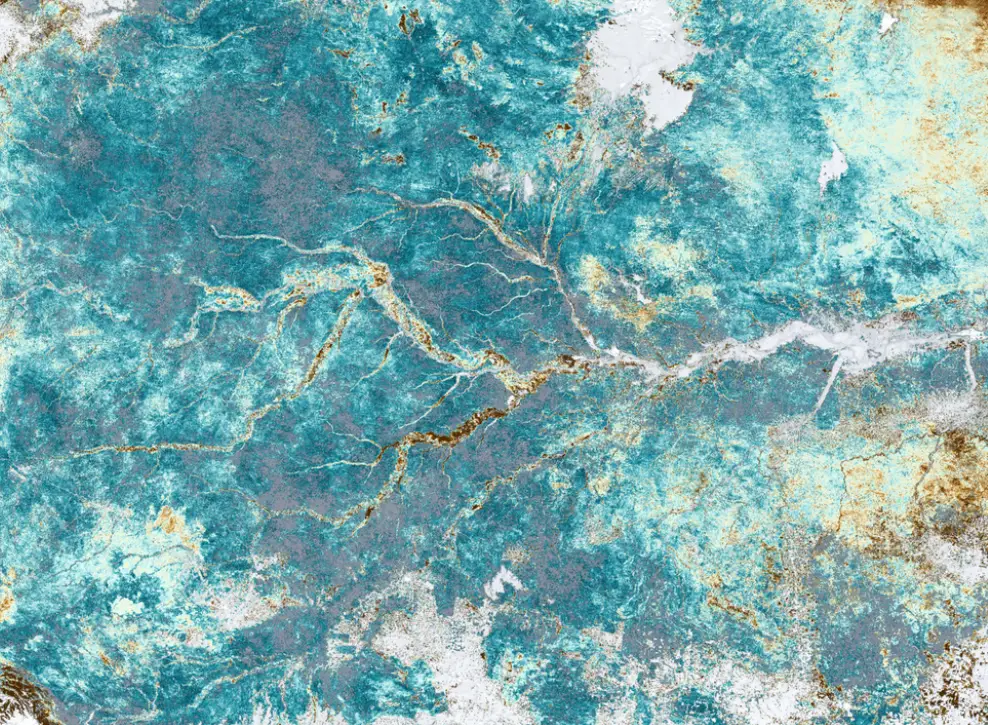 Satellite imagery of the topography of the river and near the river