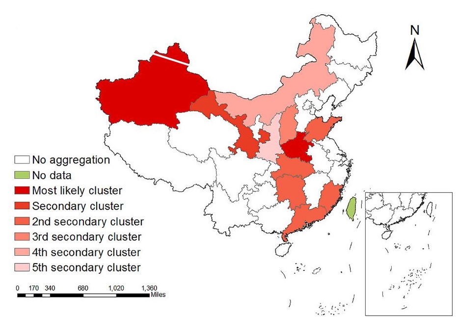 Hepatitis B spatiotemporal clustering analysis between 2006 and 2018-spatial-temporal GIS techniques to analyze Hepatitis B