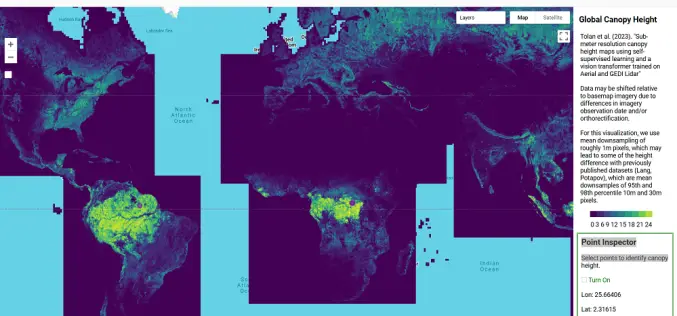 AI-Powered Tree Canopy Map by Meta and WRI