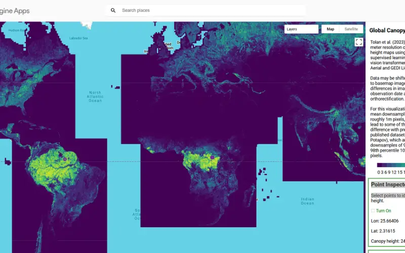 AI-Powered Tree Canopy Map by Meta and WRI