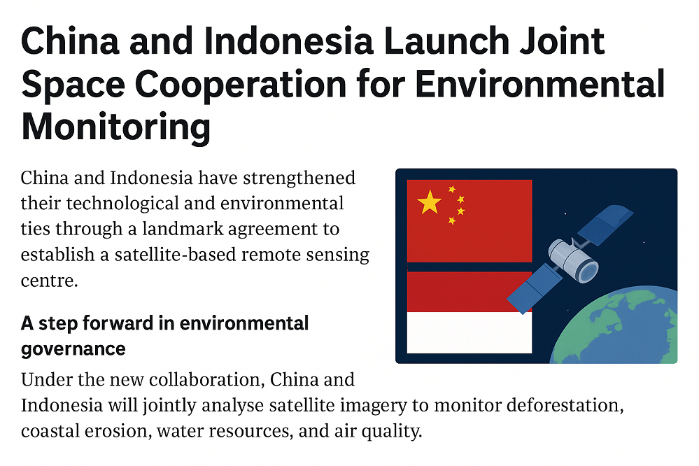 China and Indonesia Launch Joint Space Cooperation for Environmental Monitoring