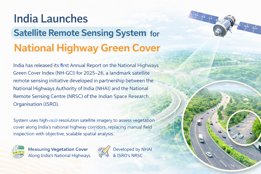 India Launches Satellite Remote Sensing System for National Highway Green Cover